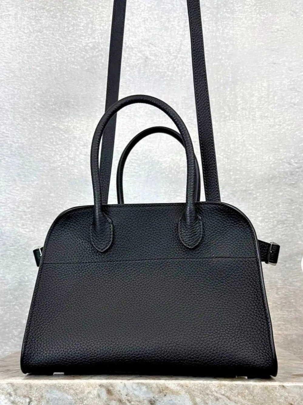 The Row Soft Margaux 10 Bag Black Satchel